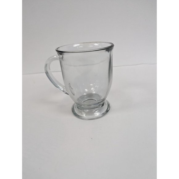 AH Pedestal Footed Clear MUG Coffee Cup 5" Tall Anchor Hocking - Picture 1 of 5